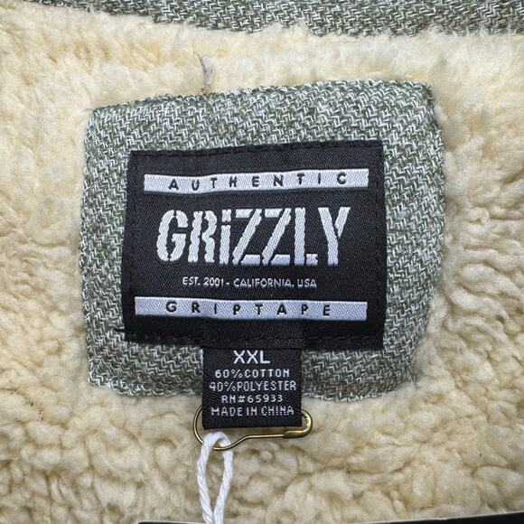 Vintage Grizzly Griptape Men’s Sherpa lined button-down jacket. Size XXL. NWT - Picture 5 of 11